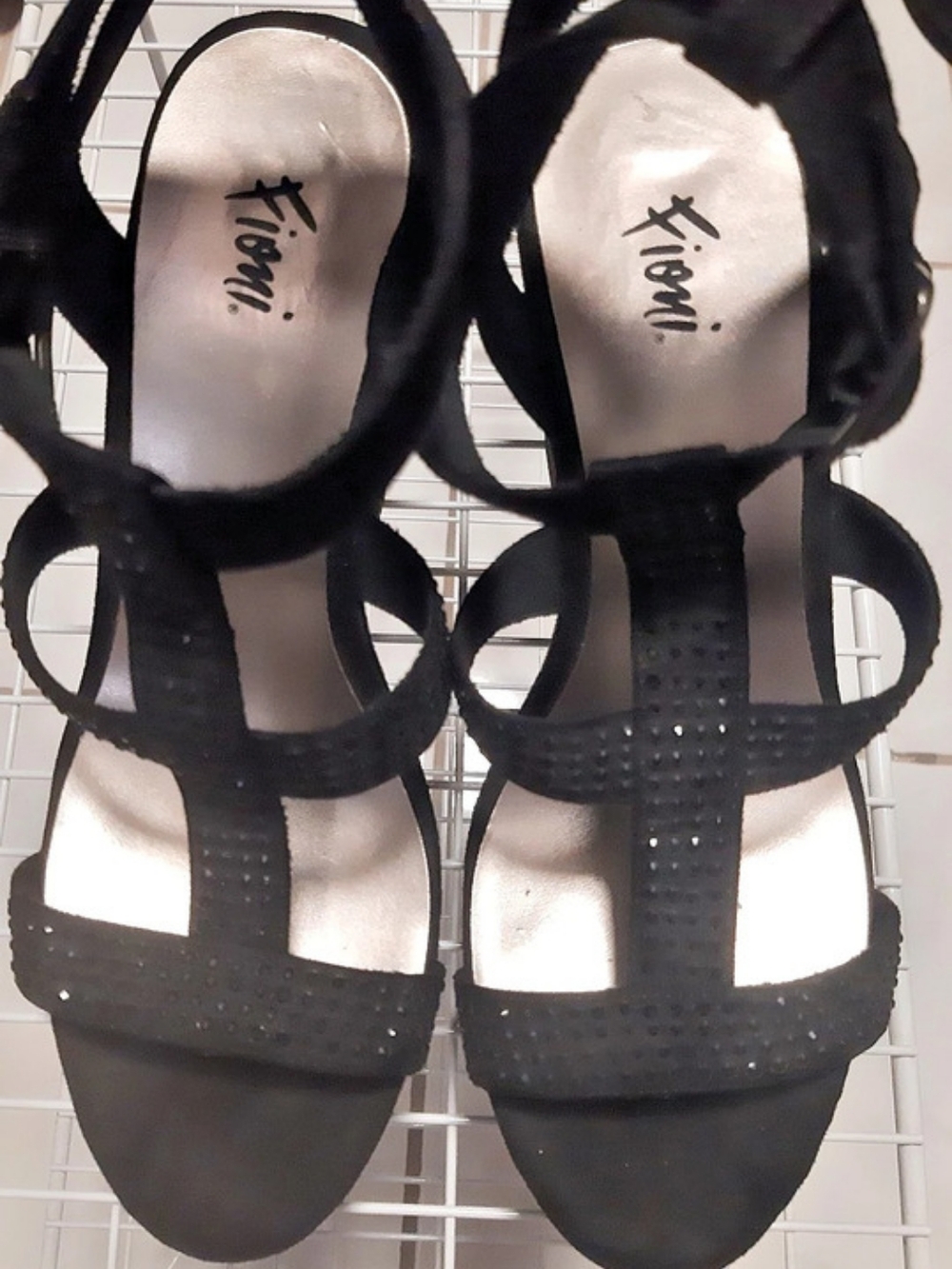 Ami Strappy Black Wedge Sandals